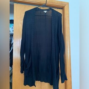 Long black cardigan